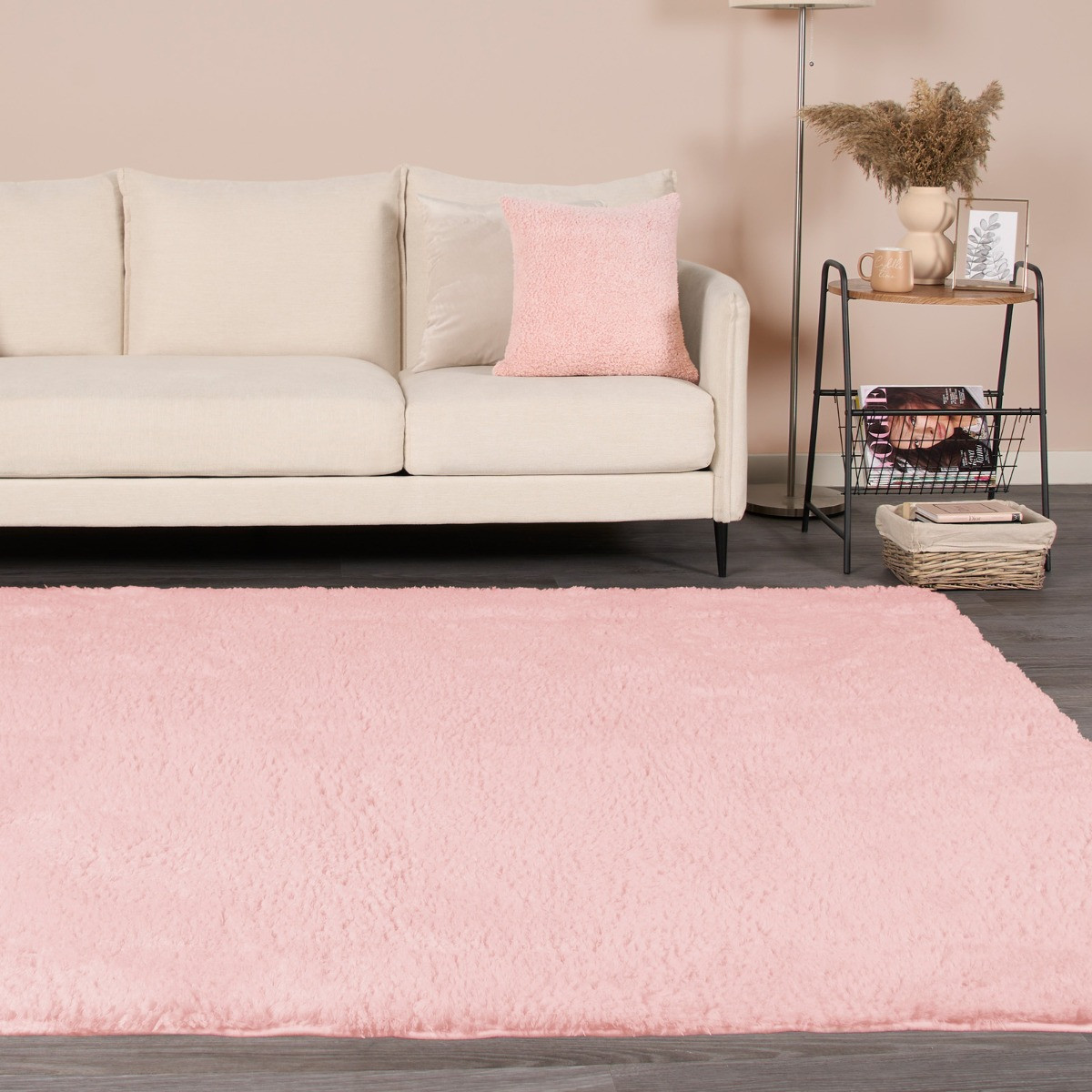 OHS Cosy Shaggy Rug - Blush>