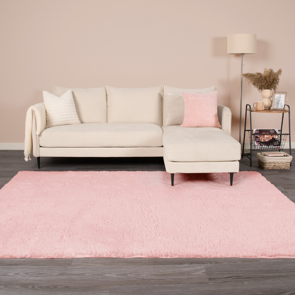 OHS Cosy Shaggy Rug - Blush>