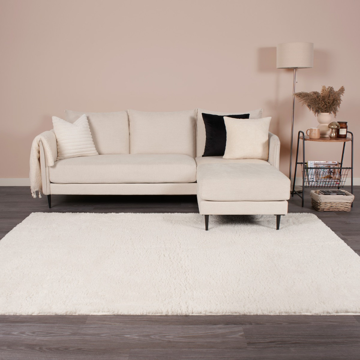 OHS Cosy Shaggy Rug - Cream>