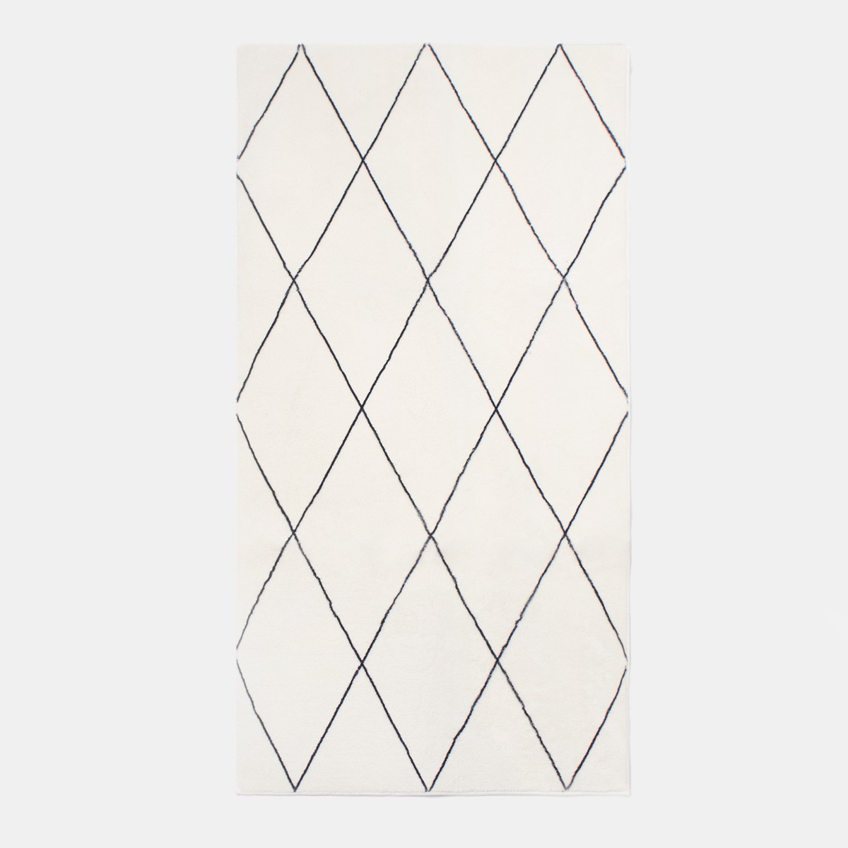 OHS Geo Printed Flat Rug - Cream / Black>