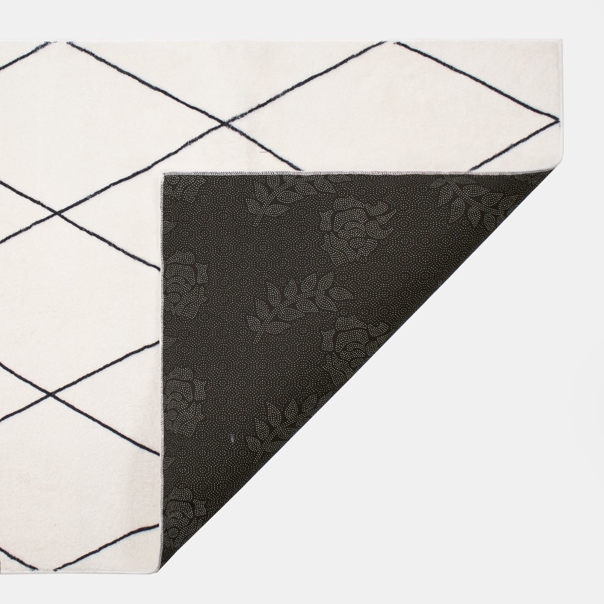 OHS Geo Printed Flat Rug - Cream / Black>