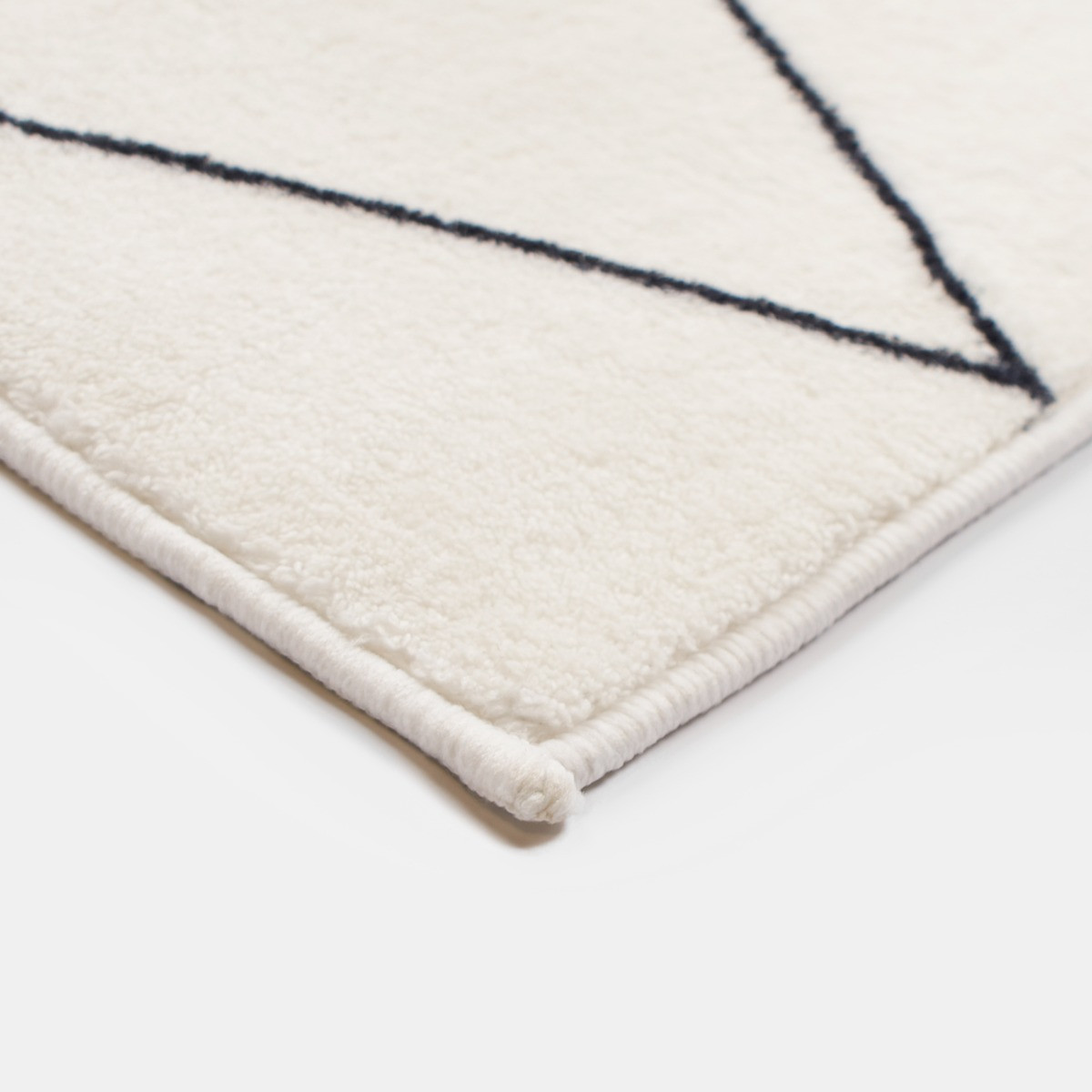 OHS Geo Printed Flat Rug - Cream / Black>