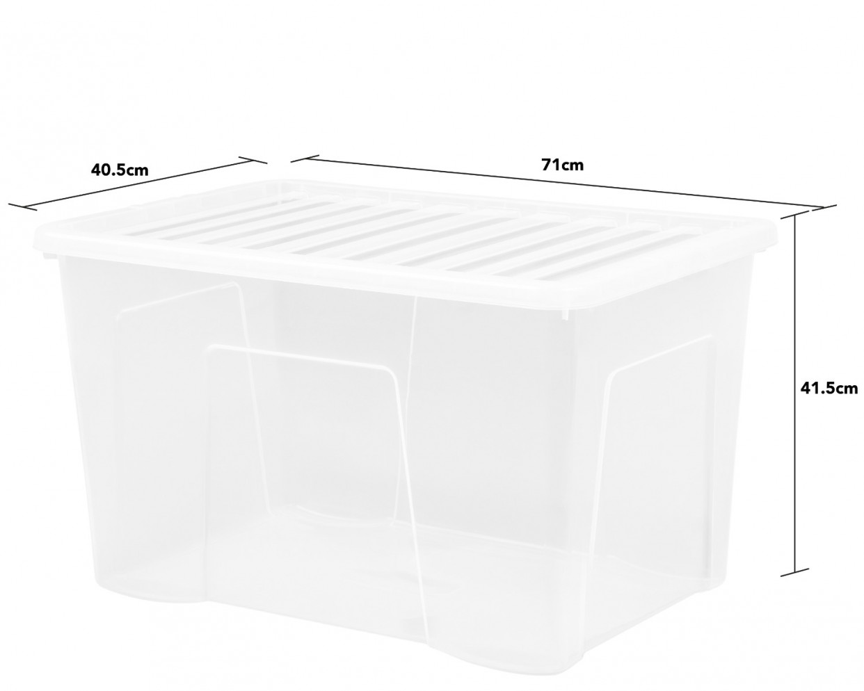 Wham Crystal Stackable Plastic Storage Box & Lid, Clear - 102 Litre>