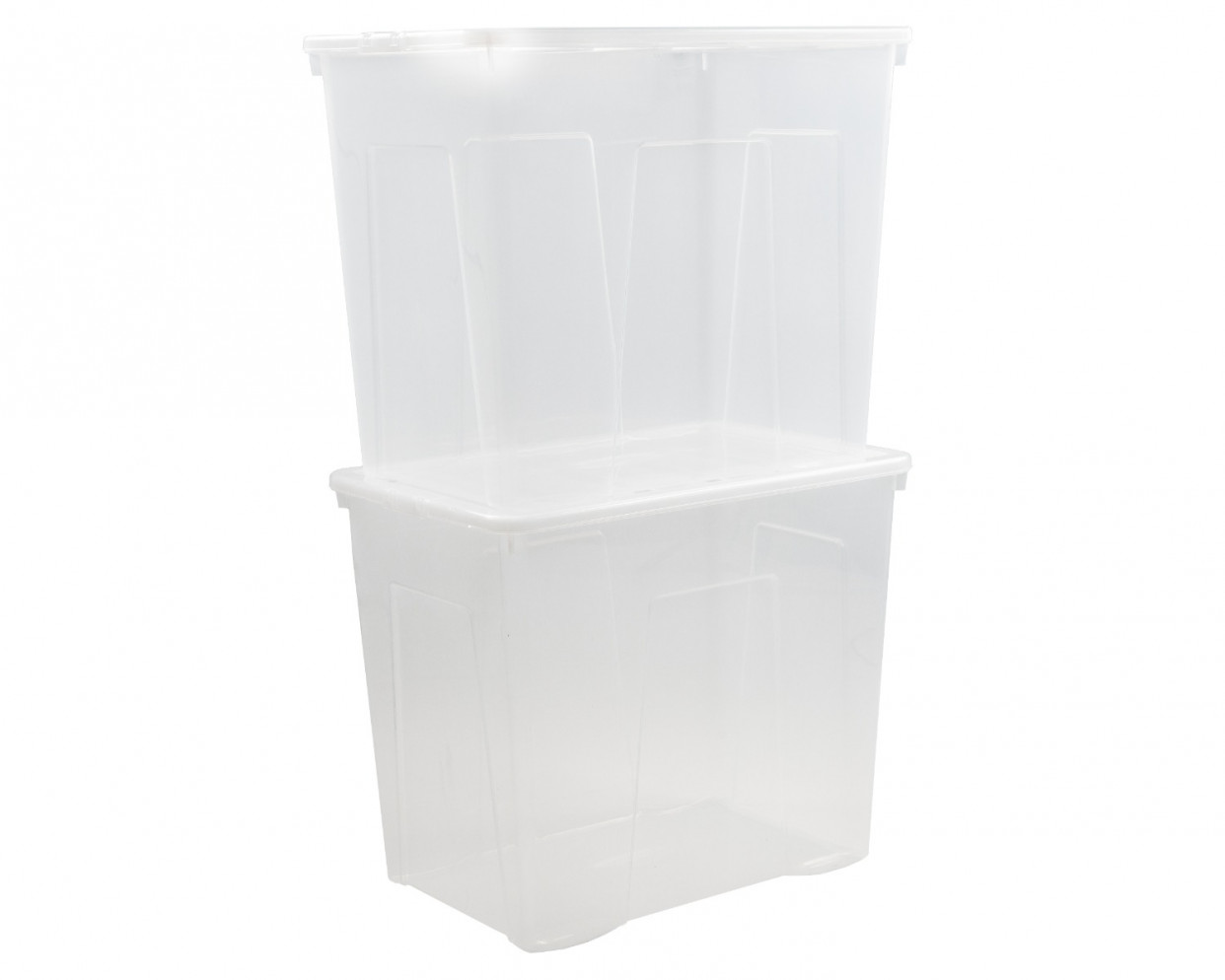 Wham Crystal Stackable Plastic Storage Box & Lid, Clear - 160 Litre>