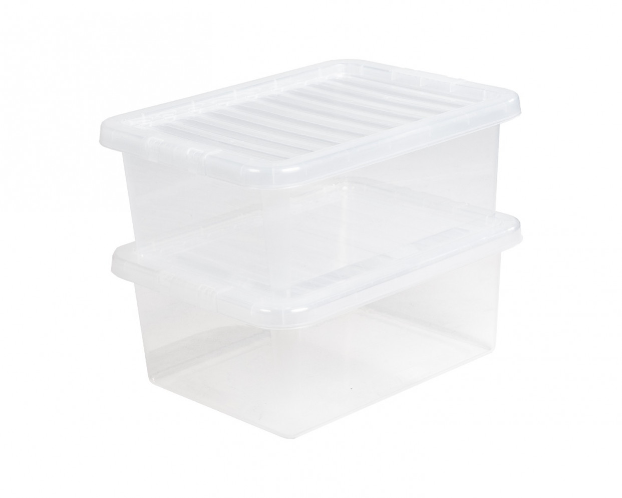 Wham Crystal Stackable Plastic Storage Box & Lid, Clear - 17 Litre>