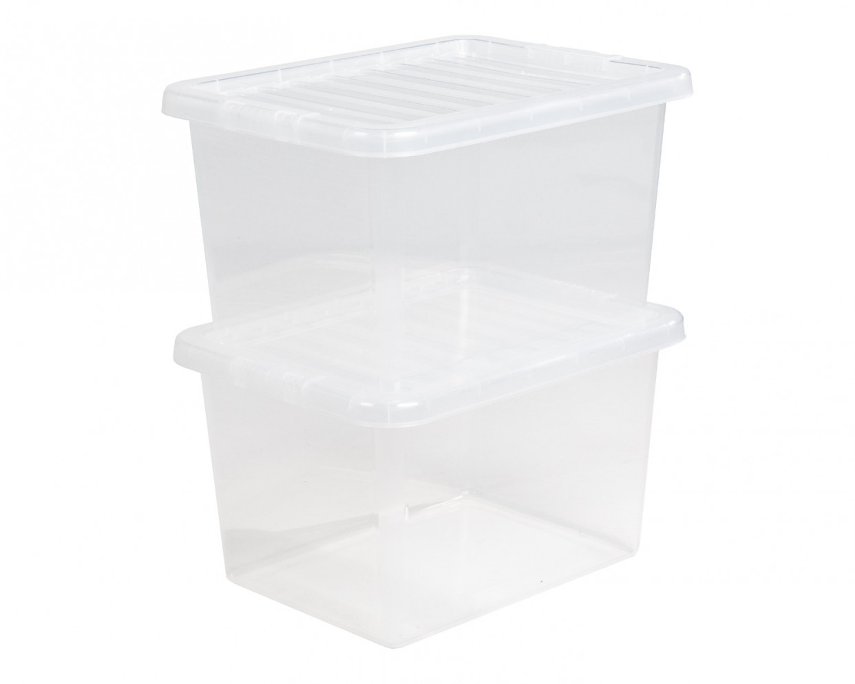 Wham Crystal Stackable Plastic Storage Box & Lid, Clear - 25 Litre>