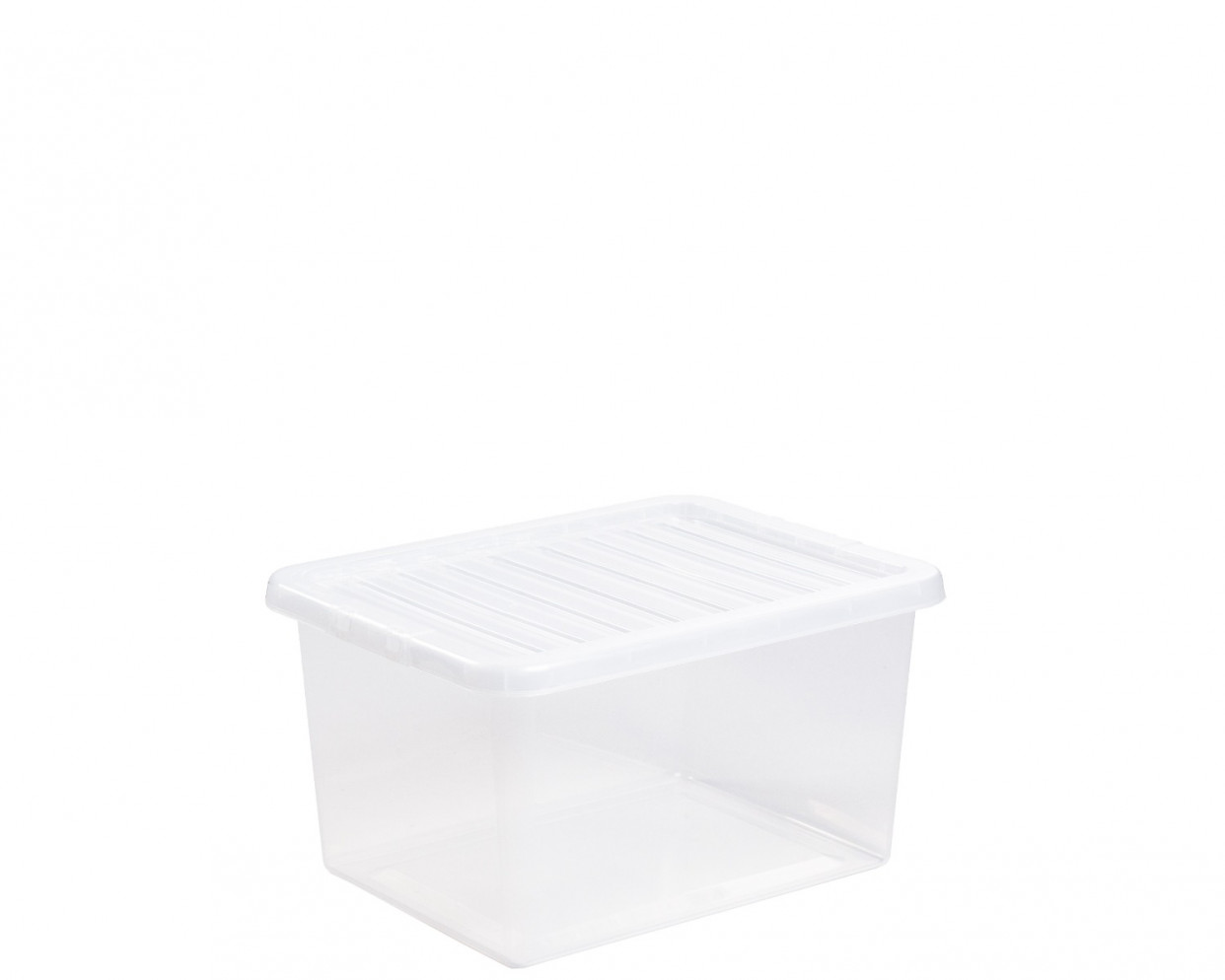 Wham Crystal Stackable Plastic Storage Box & Lid, Clear - 37 Litre>