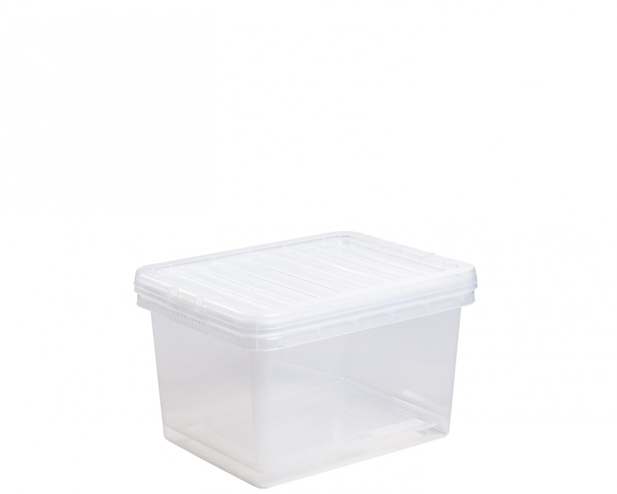 Wham Crystal Stackable Plastic Storage Box & Lid, Clear - 37 Litre>