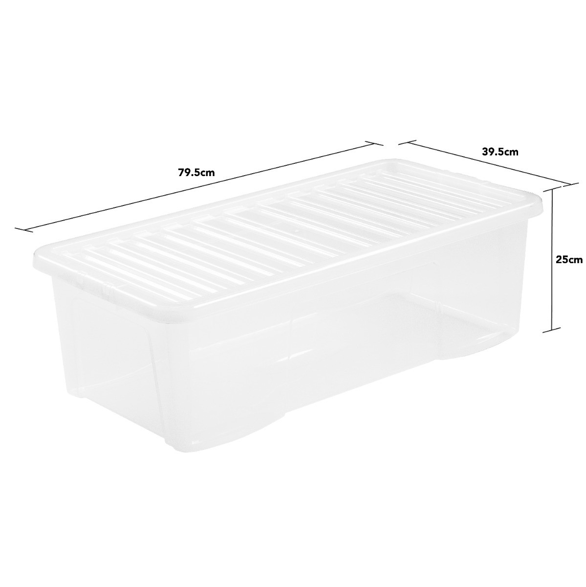 Wham Crystal Stackable Plastic Storage Box & Lid, Clear - 62 Litre>