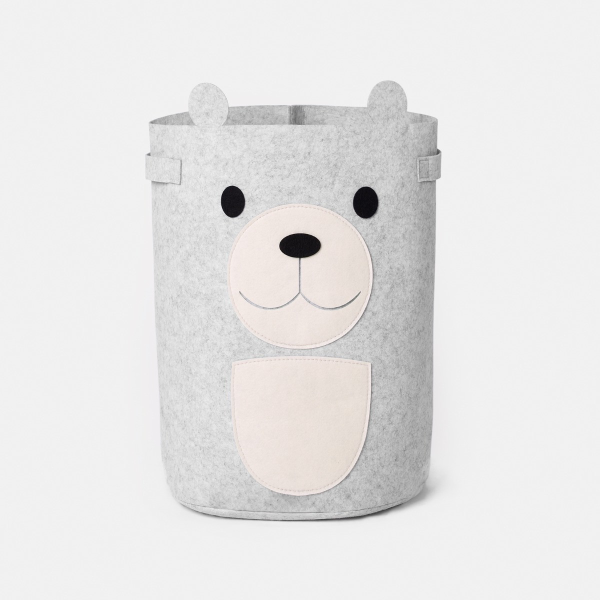 OHS Kids Felt Bear Storage Basket - Grey>