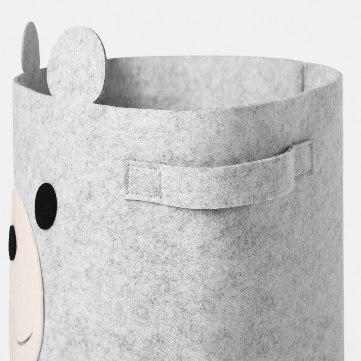 OHS Kids Felt Bear Storage Basket - Grey>