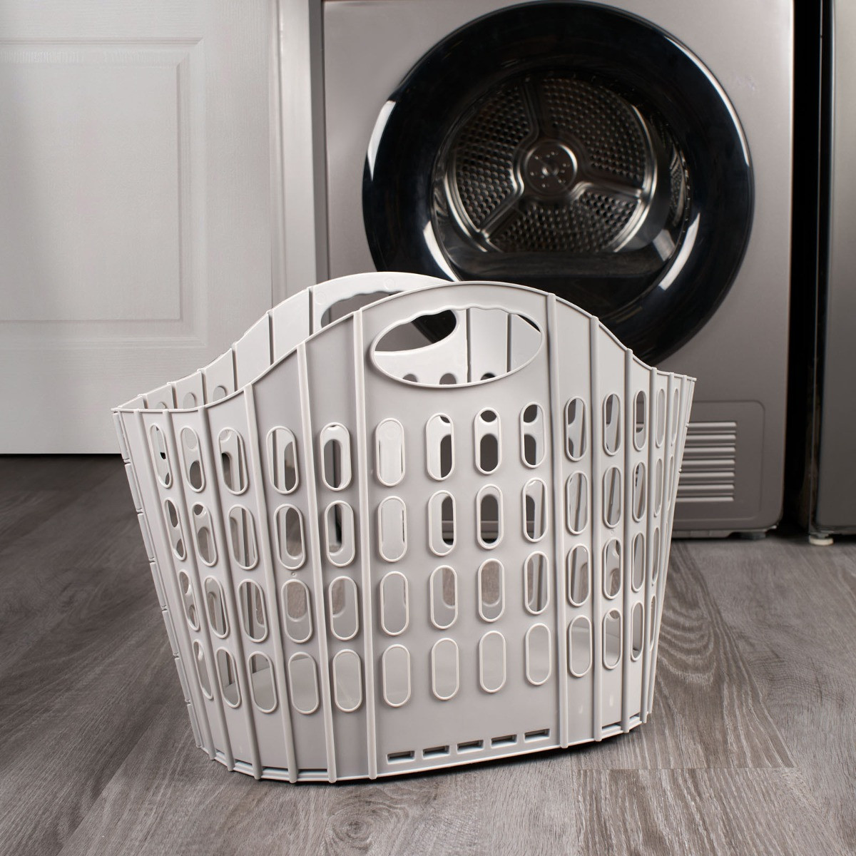 OHS Fold Flat Laundry Basket - Grey>