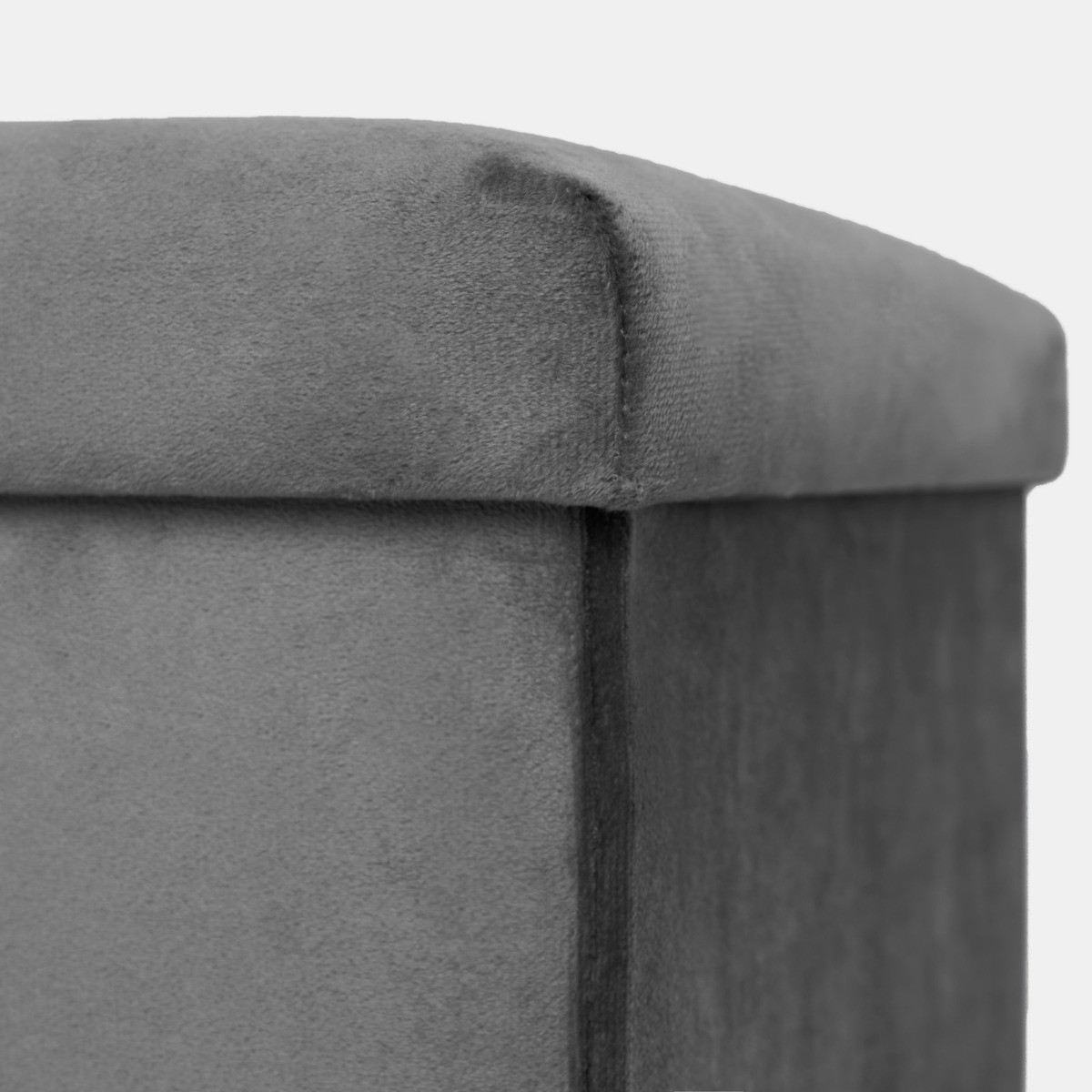 OHS Matte Velvet Cube Storage Ottoman - Charcoal>