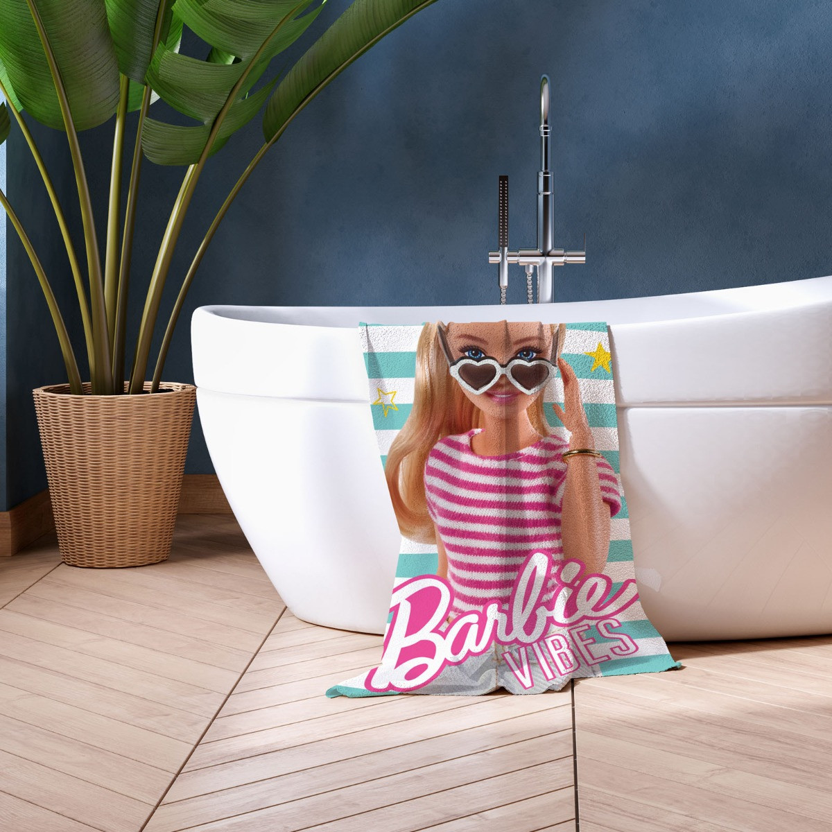 Barbie Vibes Beach Towel - White>