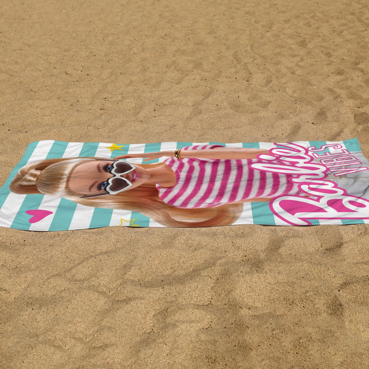 Barbie Vibes Beach Towel - White>