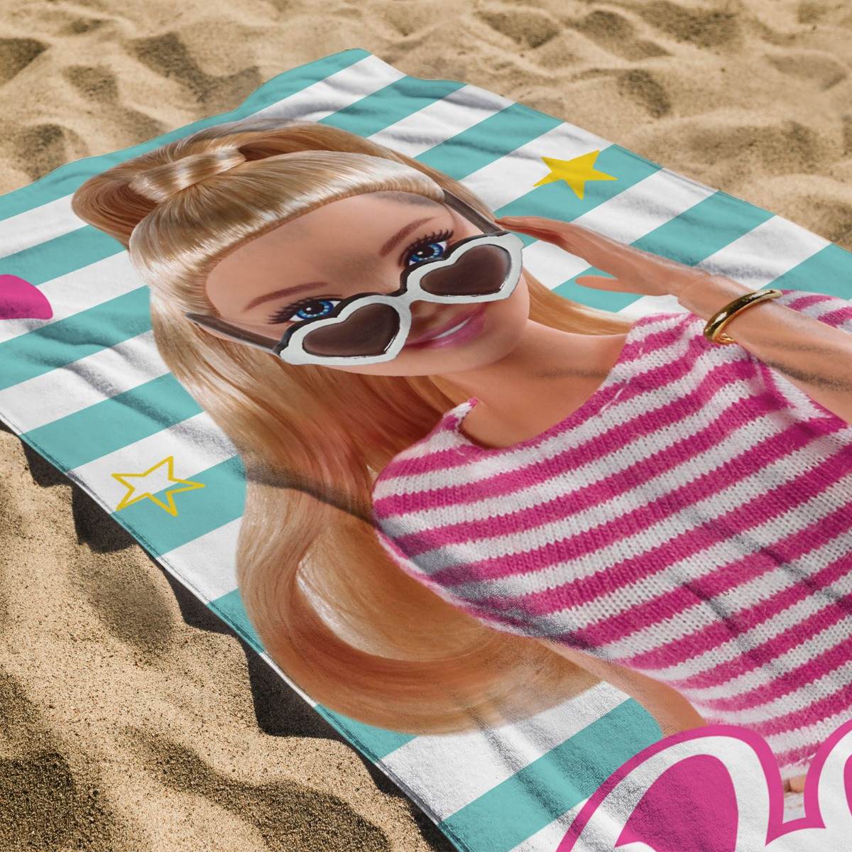 Barbie Vibes Beach Towel - White>