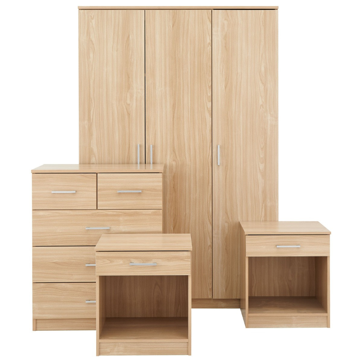 Panama 4 Piece Bedroom Furniture Set - Oak>