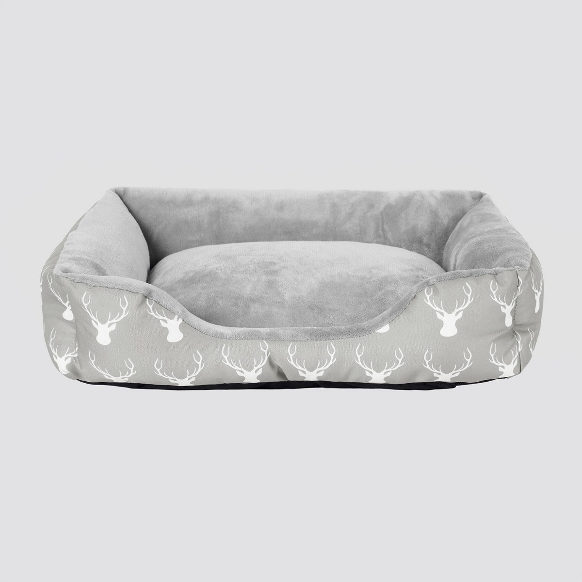 OHS Stag Print 4 Sided Pet Bed - Grey>