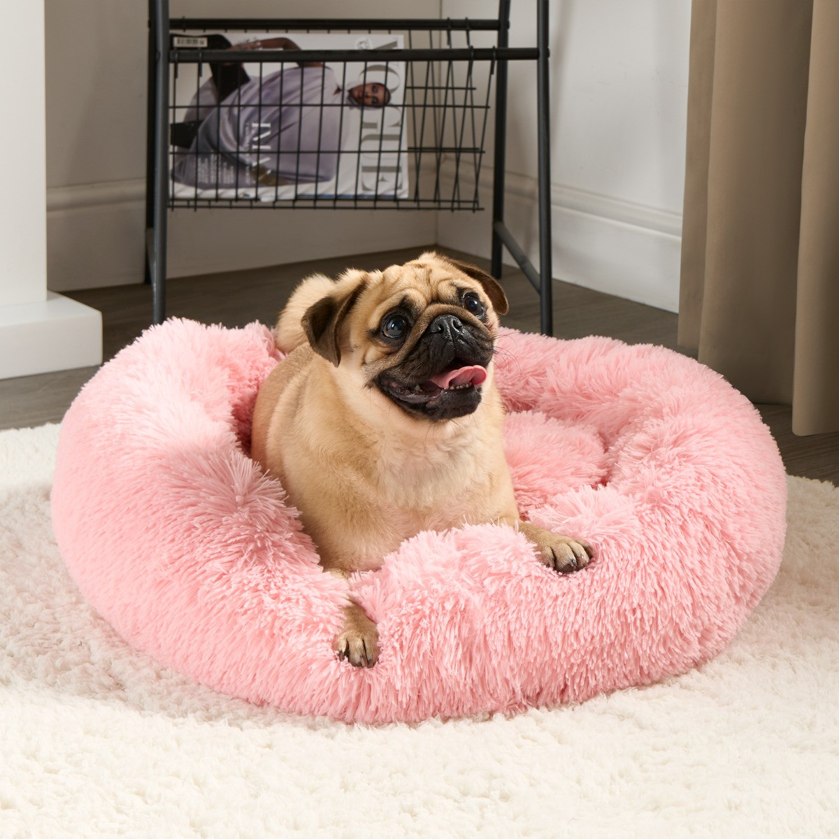 Large pink dog bed best sale