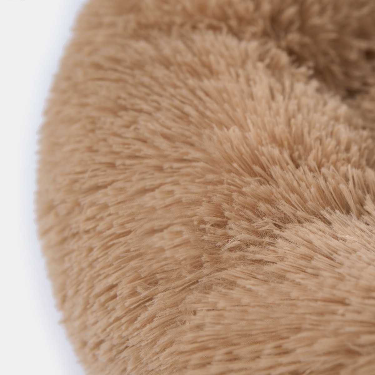 OHS Fluffy Round Calming Pet Bed - Natural>