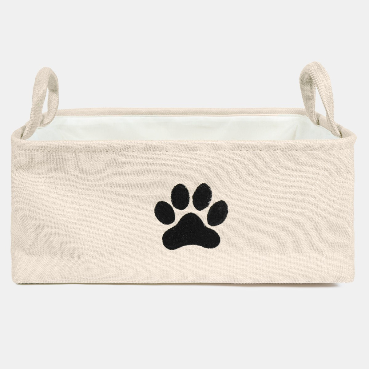 OHS Pet Paw Embroidered Storage Basket - Beige>