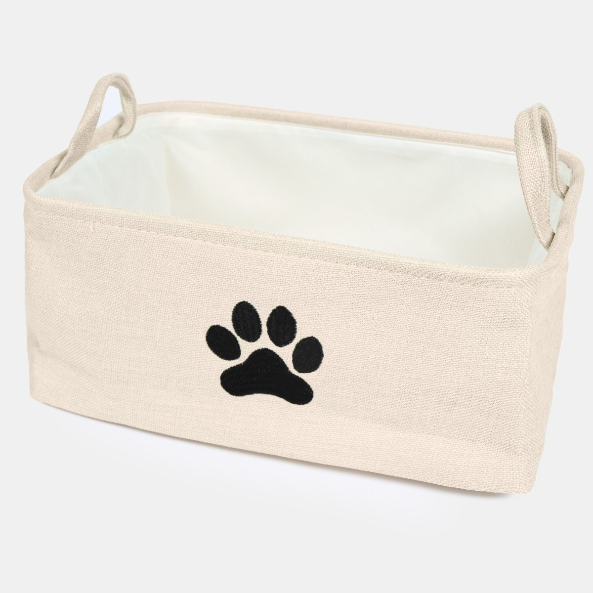 OHS Pet Paw Embroidered Storage Basket - Beige>