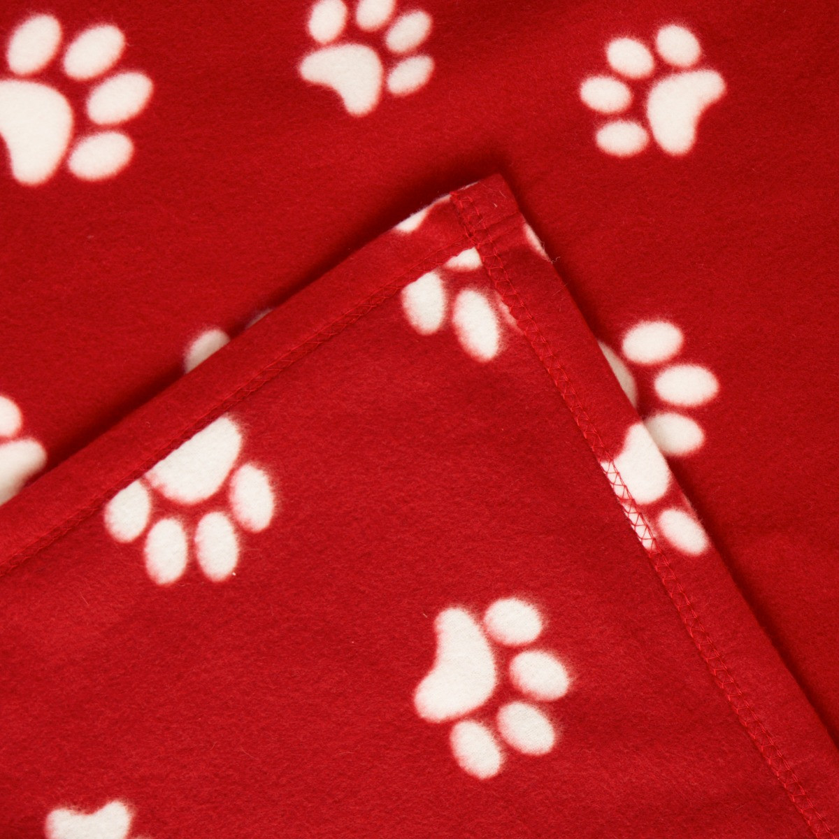 OHS Pet Paw Print Fleece Throw - Red >