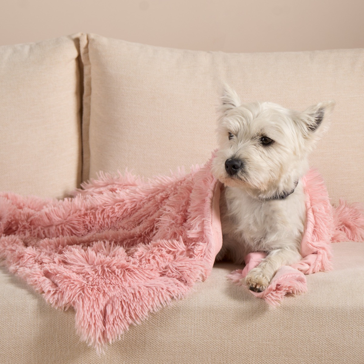 OHS Pet Calming Fluffy Throw - Blush>