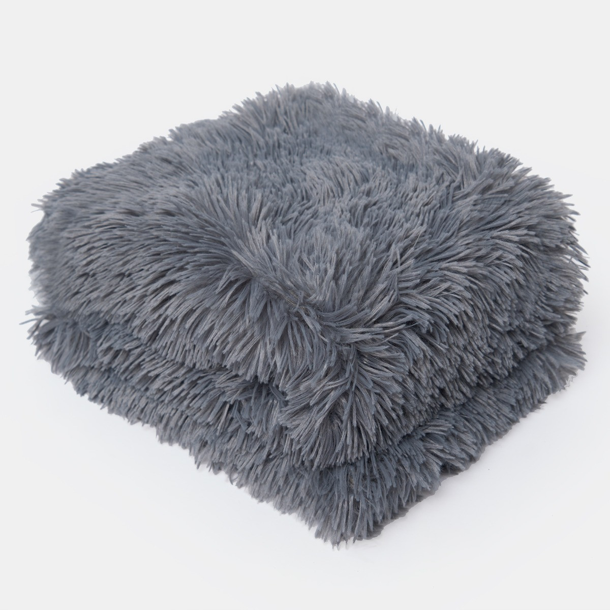 OHS Pet Calming Fluffy Throw, 105 x 90cm - Charcoal >