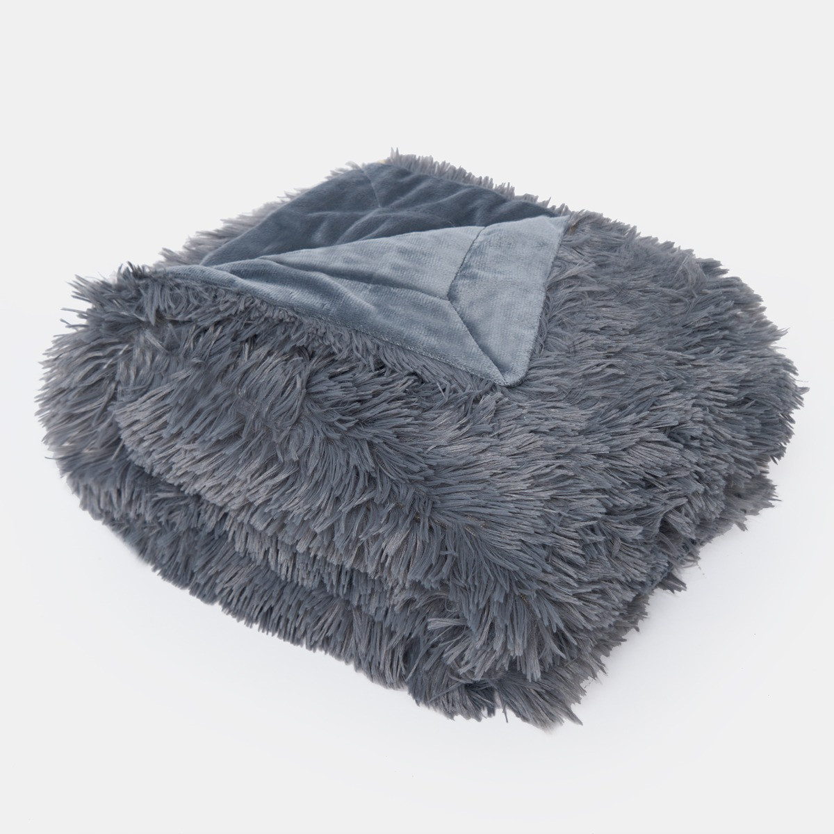 OHS Pet Calming Fluffy Throw - Charcoal >