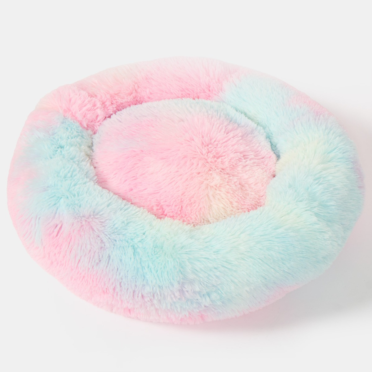 OHS Fluffy Round Calming Pet Bed - Tie Dye>