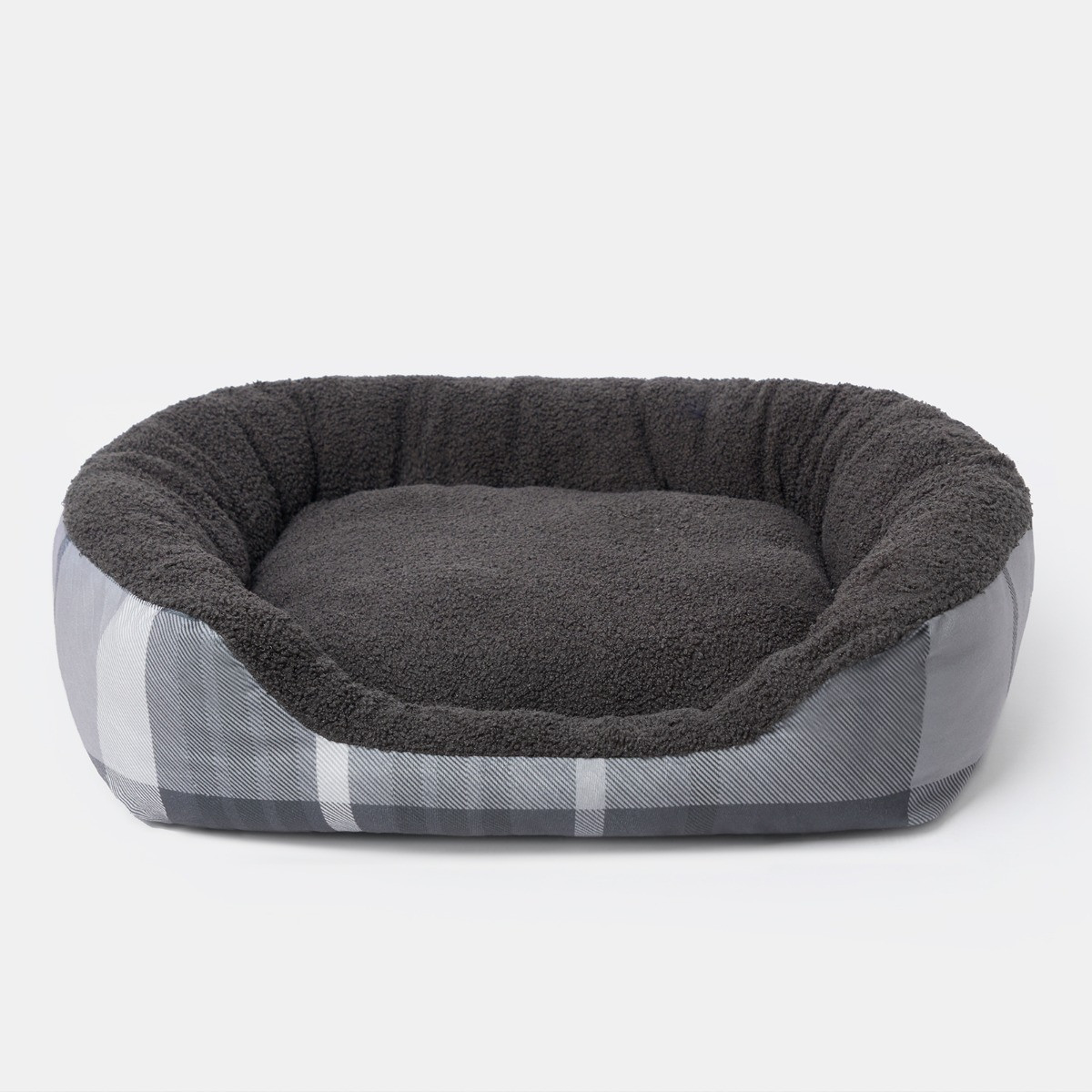 OHS Winsford Check Printed Pet Bed - Grey>