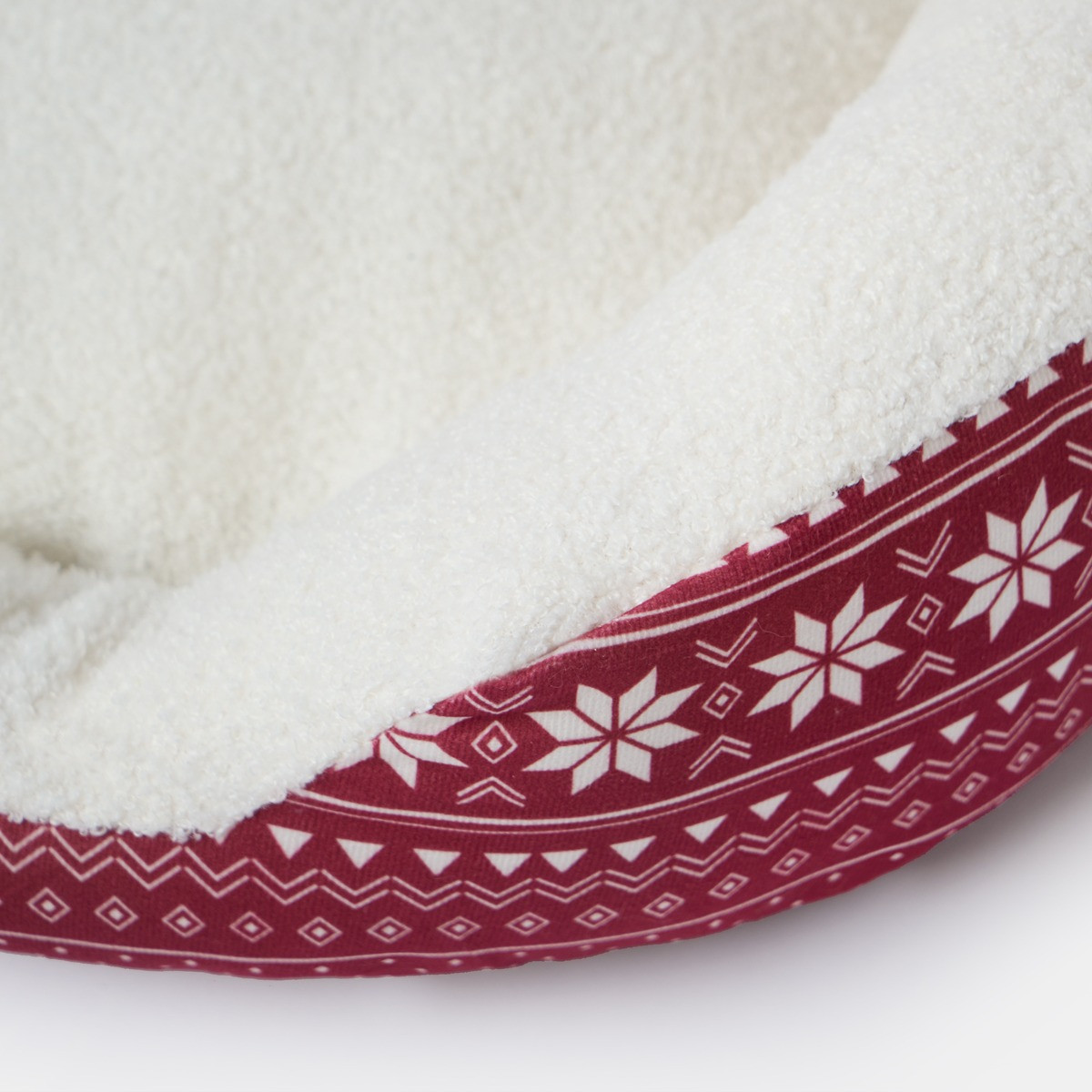 OHS Nordic Printed Pet Bed - Burgundy >