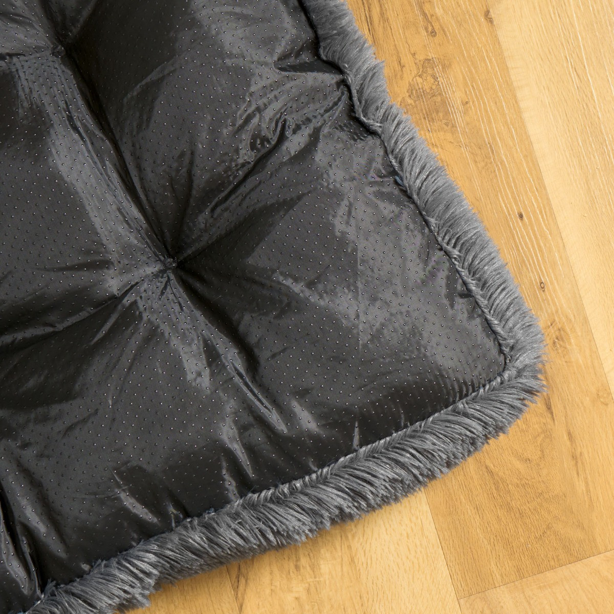 OHS Rectangular Fluffy Mat Pet Bed - Charcoal>