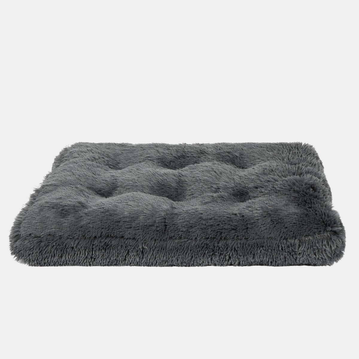 OHS Rectangular Fluffy Mat Pet Bed - Charcoal>