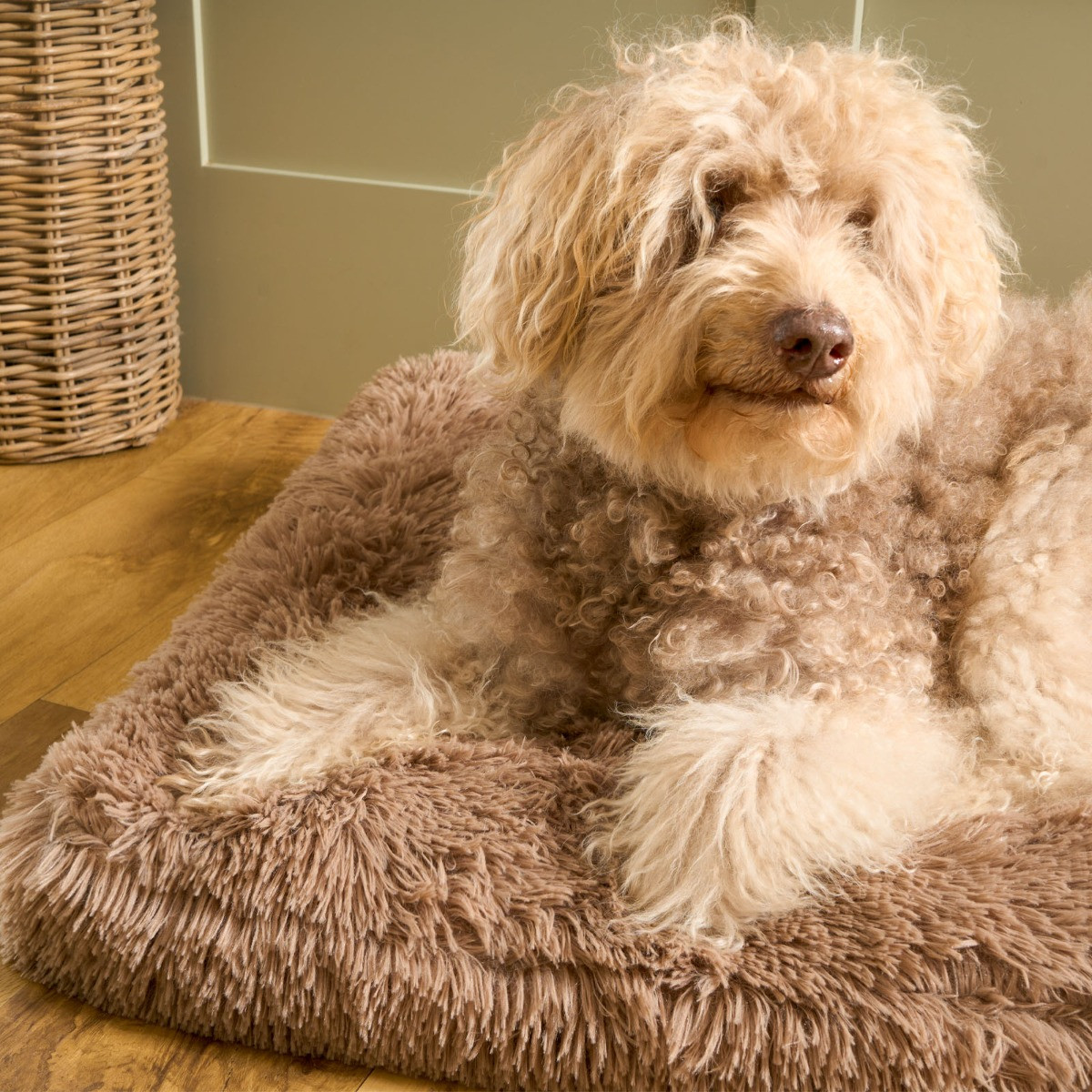 OHS Rectangular Fluffy Mat Pet Bed - Mink>