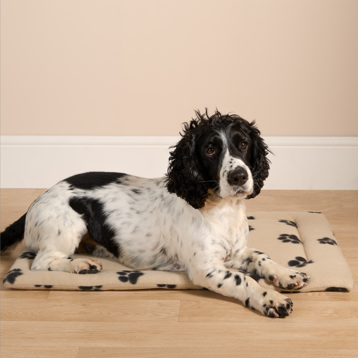 OHS Fleece Paw Print Crate Mat, Mink - Medium>