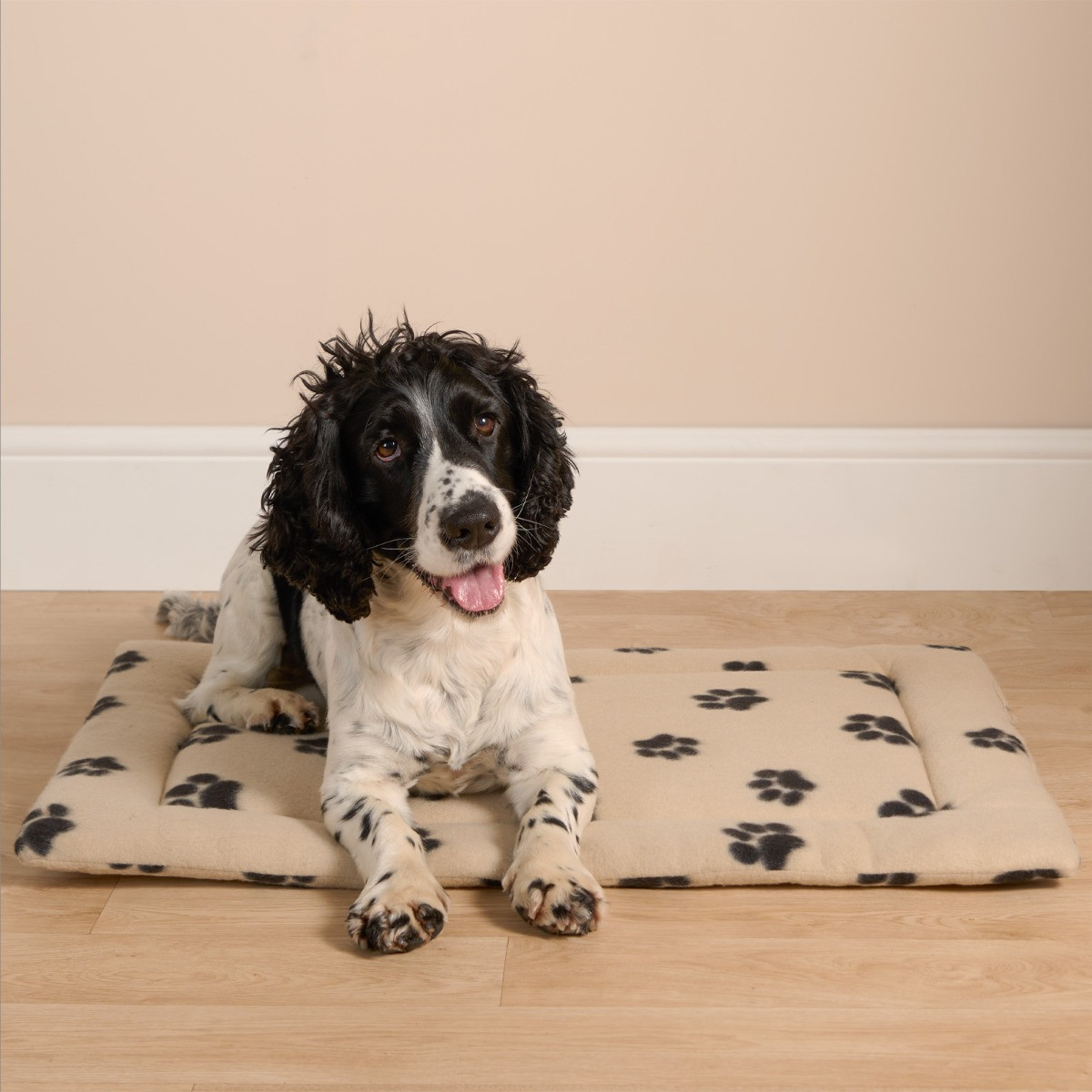 OHS Fleece Paw Print Crate Mat, Mink - Medium>