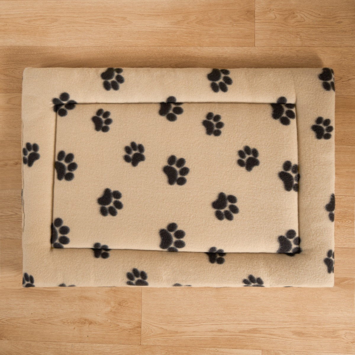 OHS Fleece Paw Print Crate Mat, Mink - Medium>