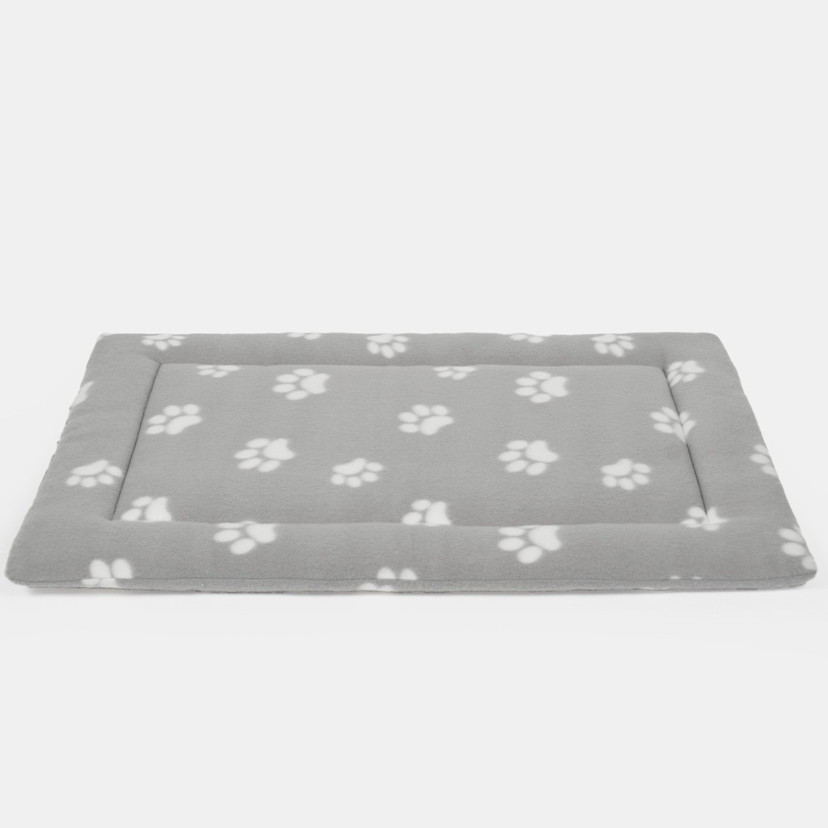 OHS Fleece Paw Print Crate Mat, Grey - Medium>