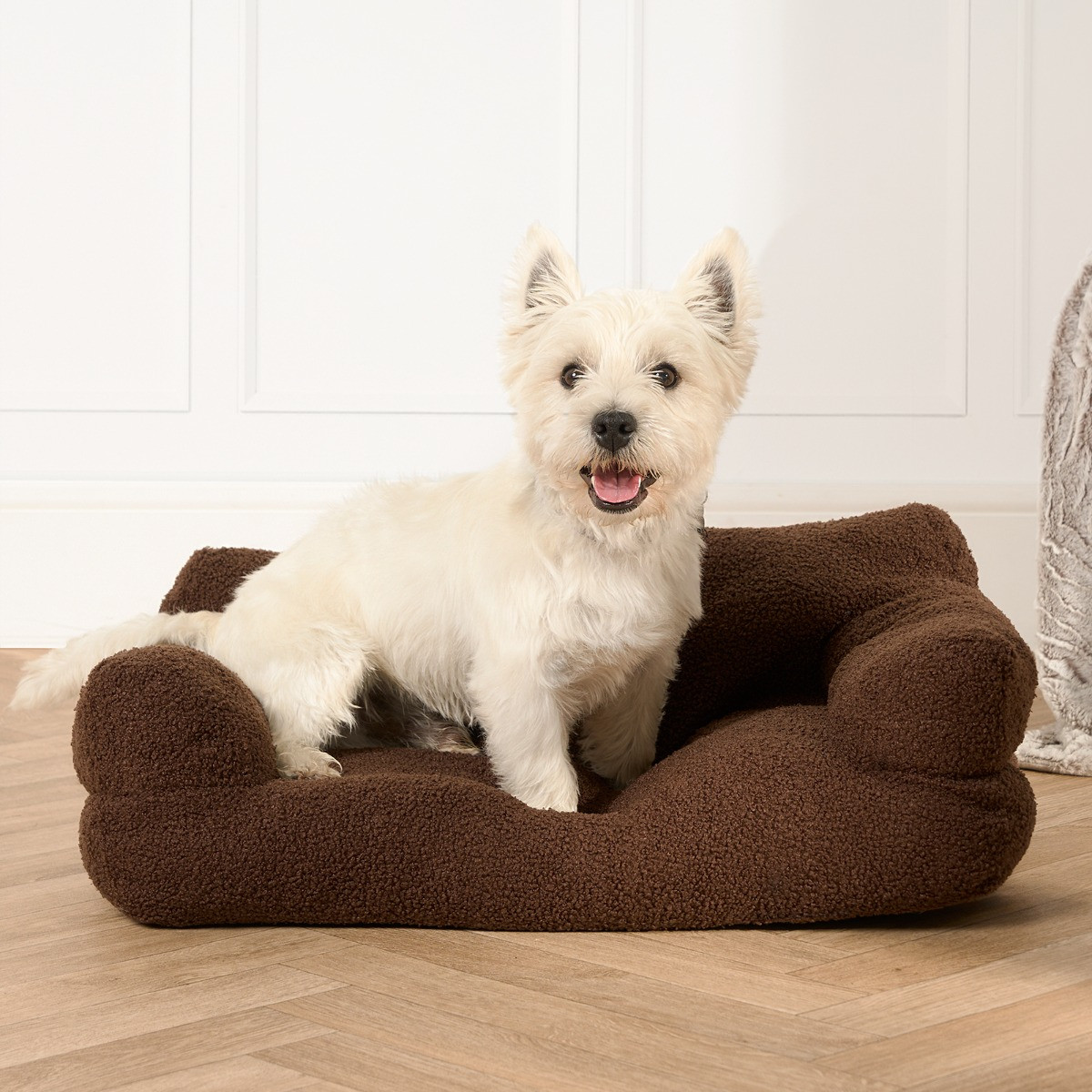 OHS Plush Pet Bed Sofa, Chocolate - Medium >