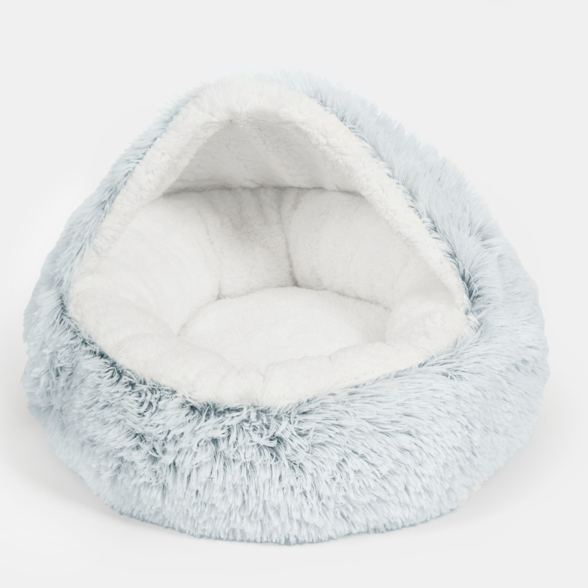 OHS Half Dome Fluffy Pet Bed - Blue/White>