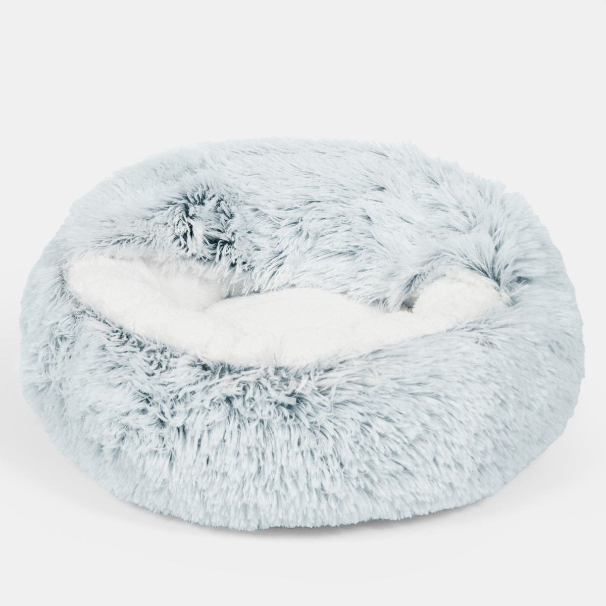 OHS Half Dome Fluffy Pet Bed - Blue/White>