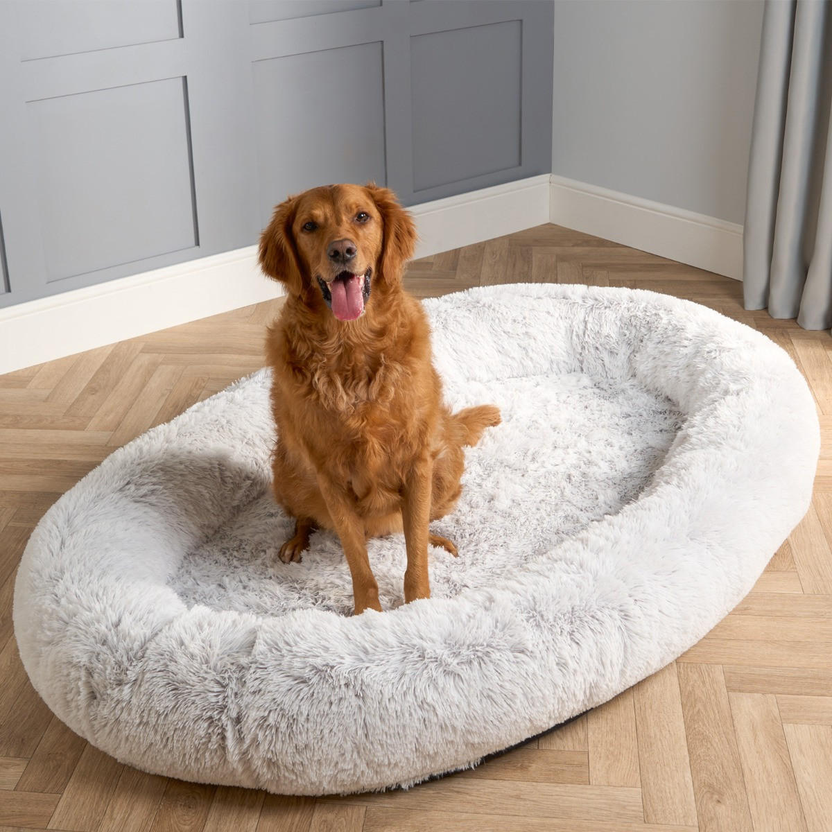 OHS Fluffy Human Size Pet Bed - Grey Marl>