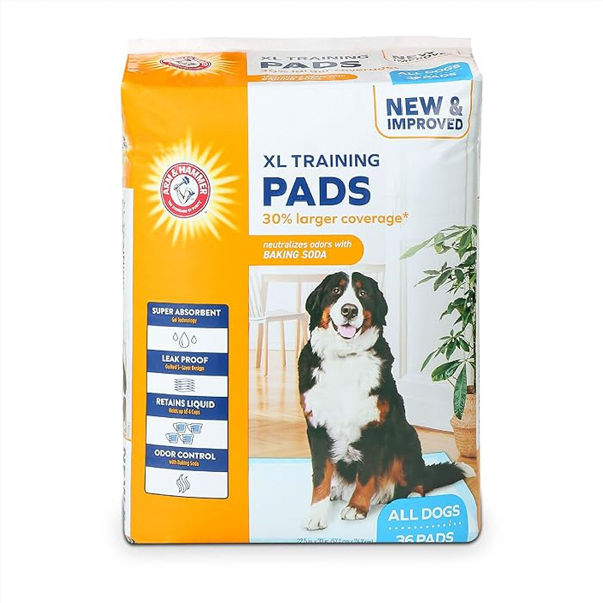 Arm & Hammer Extra Large Dog Training Pads, 36 Pack - White>