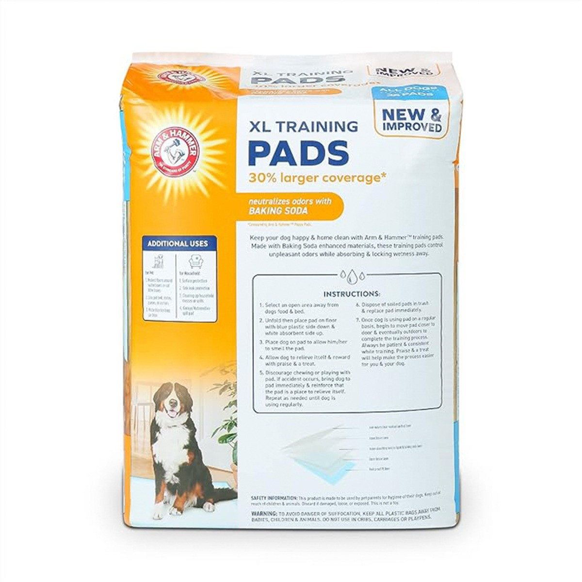 Arm & Hammer Extra Large Dog Training Pads, 36 Pack - White>