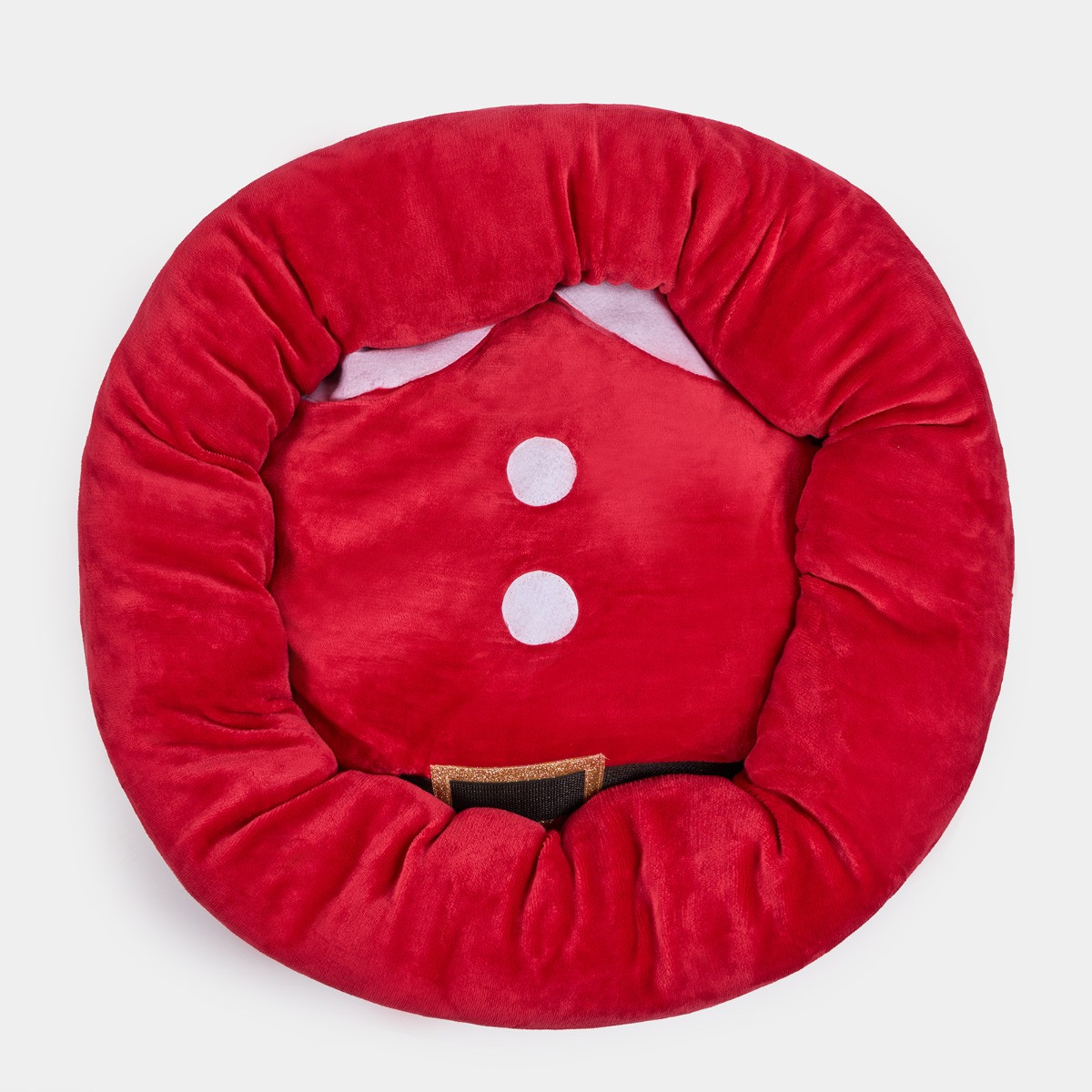 OHS Santa Bolster Round Fleece Pet Bed - Red>