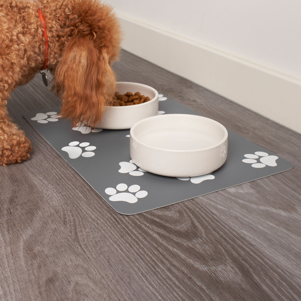 OHS Pet Bowl Placement Mat - Charcoal>