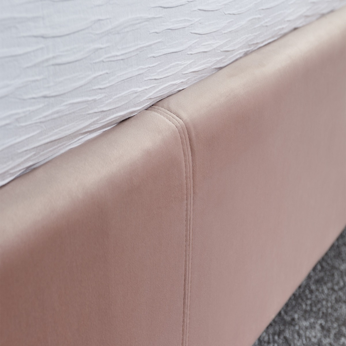 Pettine End Lift Ottoman Storage Bed, 4ft 6 Double - Blush Pink>