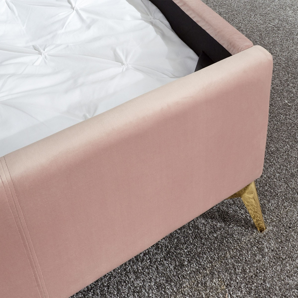 Pettine End Lift Ottoman Storage Bed, 4ft 6 Double - Blush Pink>